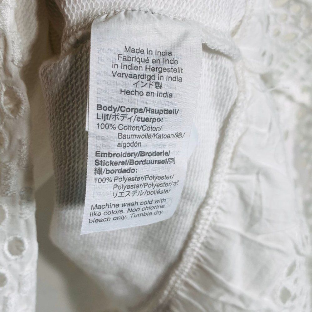 New J Crew Women's Eyelet Hem Sweatshirt White - Picture 7 of 7
